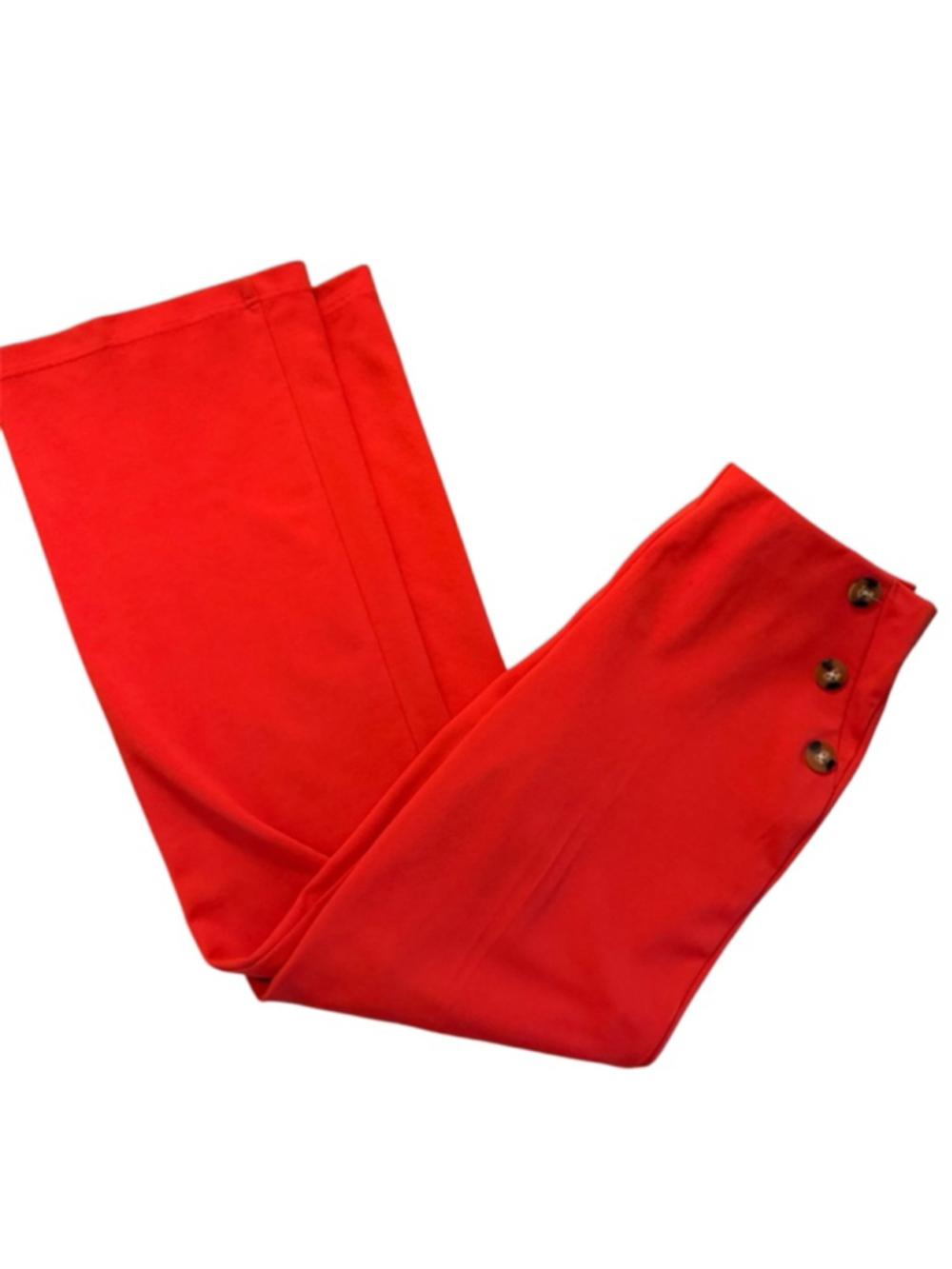 VERSONA Red Trousers with Brown Buttons Size Small